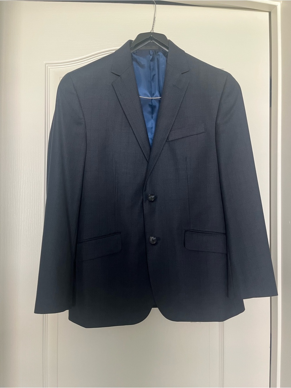 Kenneth Cole Navy blue micro-pattern suit jacket